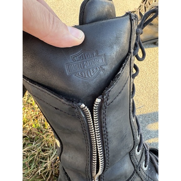 Harley Davidson Black Motorcycle Boots Womens 9 Harnett‎ Black D84472 Bikerchic - Picture 9 of 16